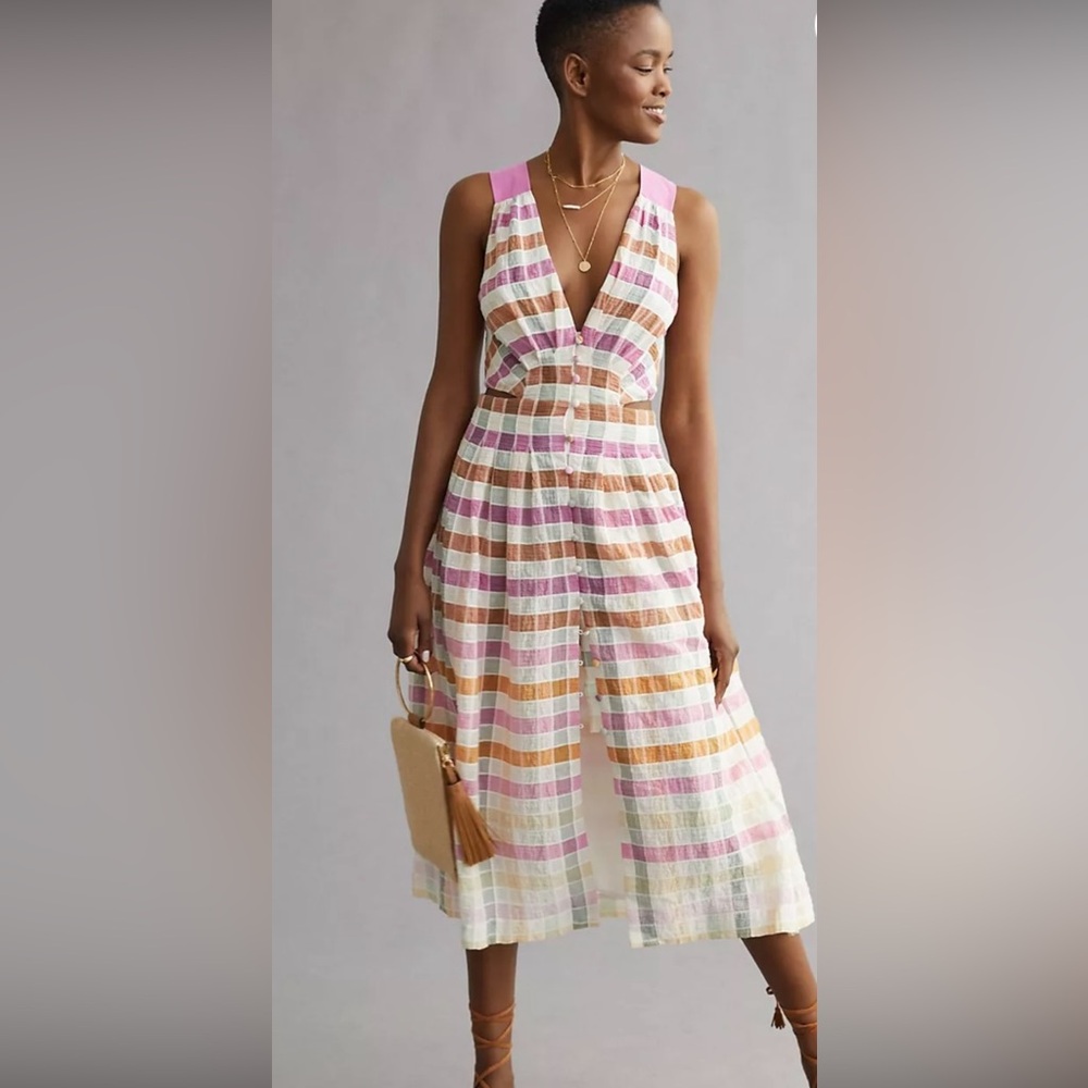 Maeve Ombré Plaid Midi Dress.